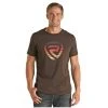 Rock& Roll Denim Men's Brown Logo T-Shirt P9-2614