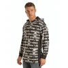 Rock & Roll Denim Men's Aztec Grey Hoodie P8H1534 -WesternWearWonder 1534 front