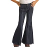 Rock & Roll® Youth Girl's Button Bell Dark Wash Jeans RRGD7PRZRB-200 2 Rock & Roll® Youth Girl's Button Bell Dark Wash Jeans RRGD7PRZRB-200 -WesternWearWonder 200