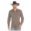 Rock & Roll Cowboy Men's Brown Poplin Print LS Snap Shirt B2S2321 -WesternWearWonder 2321