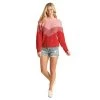 Rock & Roll Cowgirl® Ladies Red Chevron Colorblock Sweater 46-3218 -WesternWearWonder 46 3218 1