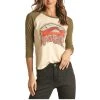 Rock & Roll Cowgirl Ladies Baseball Graphic T-Shirt 48T1187-12 -WesternWearWonder 48T1187 A