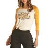 Rock & Roll Cowgirl Ladies Feelin Haggard Baseball T-Shirt 48T1189 -WesternWearWonder 48T1189