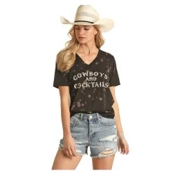 Rock & Roll Cowgirl Girl's "Cowboys And Cocktails" Graphic T-Shirt 49T3241