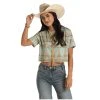 Rock & Roll Cowgirl Ladies Multi-Color Crew Neck T-Shirt 49T9917 -WesternWearWonder 49T9917 A