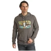 Rock & Roll Men's Bull Skull Cactus Charcoal Hoodie RRMT94R05W-02 -WesternWearWonder 5w 02