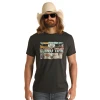 Rock & Roll® Unisex Dale Brisby Black Graphic T-Shirt RRMT21RZMA-01 -WesternWearWonder 65656544
