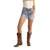 Rock & Roll Denim Juniors High Rise Ripped Denim Shorts 68H3696 -WesternWearWonder 68H3696