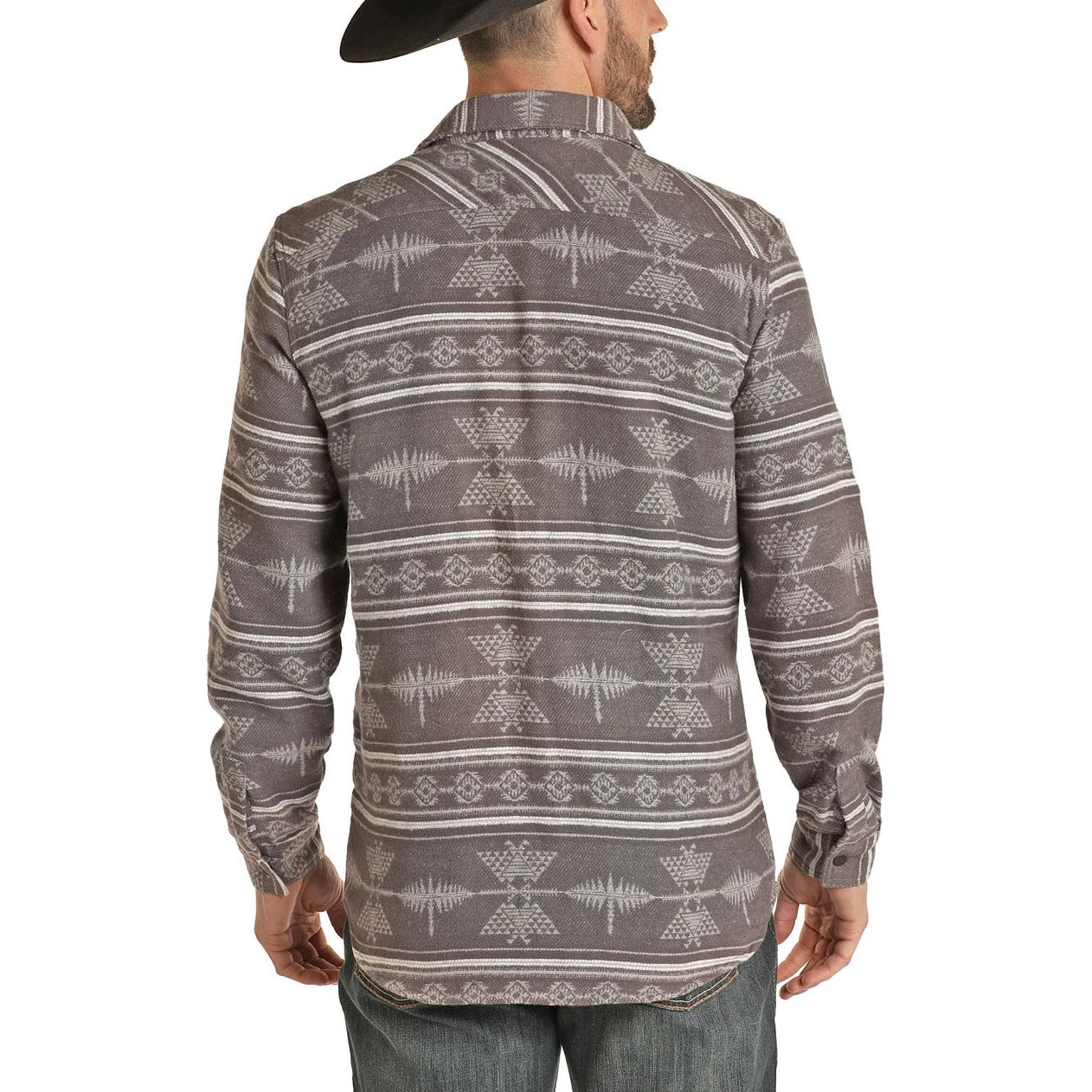Rock & Roll Cowboy Men's Brushed Twill Jacquard Shirt Jacket 92-1117 4 Rock & Roll Cowboy Men's Brushed Twill Jacquard Shirt Jacket 92-1117 - Image 2