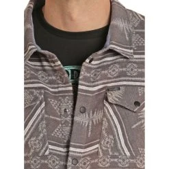 Rock & Roll Cowboy Men's Brushed Twill Jacquard Shirt Jacket 92-1117 7 Rock & Roll Cowboy Men's Brushed Twill Jacquard Shirt Jacket 92-1117 -WesternWearWonder 92 1117 B