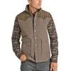 Rock & Roll Cowboy Men's Performance Nylon & Corduroy Grey Vest 98-1109 -WesternWearWonder 98 1109 1