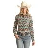 Rock & Roll Cowgirl Girl's Dale Brisby Aztec Snap Shirt B4S3335 -WesternWearWonder B4S3335 A