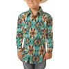Rock & Roll Cowboy Boy's Western Style Print Snap Shirt B8S3320 -WesternWearWonder B8S3320