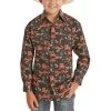 Rock & Roll Cowboy Children's Snap Novelty Print Black Shirt B8S8103 2 Rock & Roll Cowboy Children's Snap Novelty Print Black Shirt B8S8103 -WesternWearWonder B8S8103Z