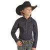 Rock & Roll® Children's Long Sleeve Navy Button Down Shirt C0D2551-40 -WesternWearWonder C0D2551