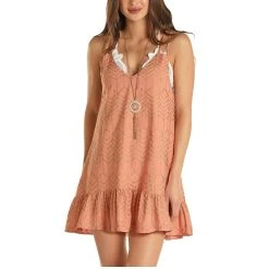 Rock & Roll Cowgirl Ladies Peach W/ Gold Design Tent Dress D5-9901