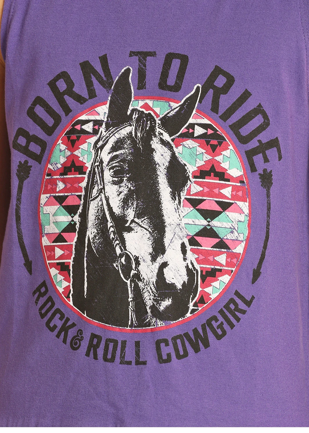 Rock & Roll Cowgirl Kids Born ToRide Graphic Purple Tank Top G1-4642 4 Rock & Roll Cowgirl Kids Born ToRide Graphic Purple Tank Top G1-4642 - Image 2
