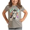 Rock & Roll Cowgirl® Girl's Horse Sunset Graphic Grey T-Shirt G3T3348 -WesternWearWonder G3T3348