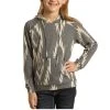 Rock & Roll Cowgirl Children's Grey Aztec Print Hoodie G4H1165-05 -WesternWearWonder G4H1165