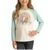 Rock & Roll Cowgirl Children's Rainbow Baseball T-Shirt G4T1553-12 -WesternWearWonder G4T1553
