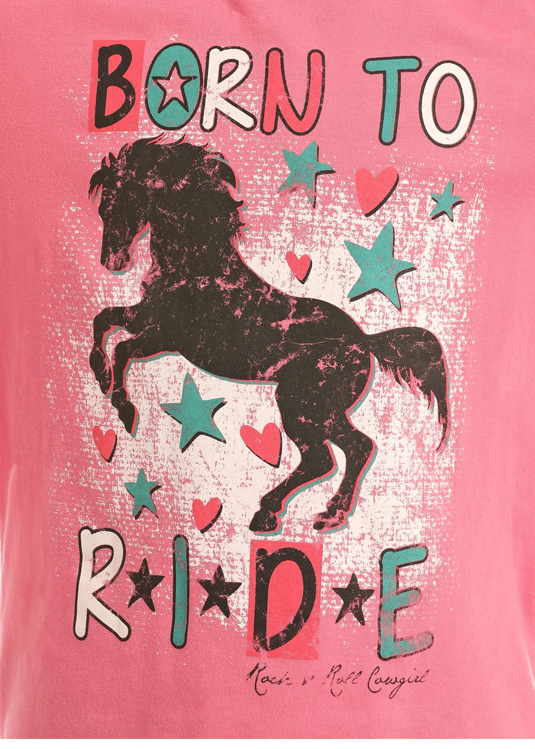 Rock & Roll Cowgirl Girls Born To Ride Horse Pink T-Shirt G4T2251 4 Rock & Roll Cowgirl Girls Born To Ride Horse Pink T-Shirt G4T2251 - Image 2
