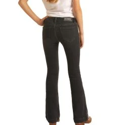 Rock & Roll Denim Kid's Extra Stretch Black Trouser Jeans G5F2722 -WesternWearWonder G5F2722 B