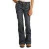 Rock & Roll Cowgirl Girl's Denim Medium Wash Trouser Jeans G5F3715 -WesternWearWonder G5F3715