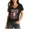 Panhandle White Label Ladies Ramblin Western Black T-shirt L9T3423 -WesternWearWonder L9T3423 A 5a8331de b888 4b69 b4cb d972c09715de