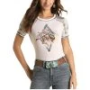 Panhandle White Label Ladies Bucking Horse Aztec Print T-Shirt L9T3484 -WesternWearWonder L9T3484 A
