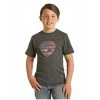 Rock & Roll® Children's Logo Grey Short Sleeve T-Shirt P3T2611 -WesternWearWonder P3T2611
