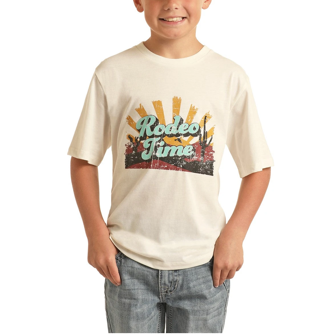Rock & Roll Cowboy Graphic Rodeo Time Desert Sunset T-shirt P3T3367 3 Rock & Roll Cowboy Graphic Rodeo Time Desert Sunset T-shirt P3T3367