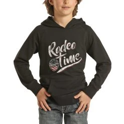 Rock & Roll Denim Boy's Rodeo Time Dale Brisby Black Hoodie P4H2621