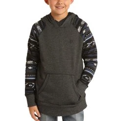 Rock & Roll Denim Children's Long Sleeve Hooded Pullover P4H6339