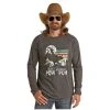 Rock & Roll Denim Men's Dale Brisby Bull Riding Graphic T-Shirt P8-2617 -WesternWearWonder P8 2617