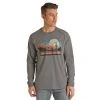 Rock & Roll Denim Men's Desert Graphic Grey Long Sleeve T-Shirt P8-2622 -WesternWearWonder P8 2622