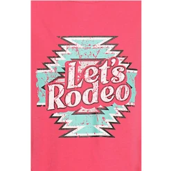 Rock & Roll® Girls Let's Rodeo Aztec Hot Pink Graphic T-shirt G3T3345 -WesternWearWonder R8S3264 2