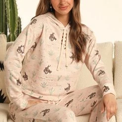 Peach Desert And Horse Hoodie