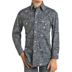 Rock & Roll Cowboy® Youth Boy's Conversational Snap Shirt RRBSOSR08X