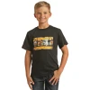 Rock & Roll Denim Kid's Bull Skull Graphic Black T-Shirt RRBT21R060-01 -WesternWearWonder RRBT21R060 01 1
