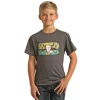 Rock & Roll Denim Kid's Cow Skull Charcoal T-Shirt RRBT21R062-02 -WesternWearWonder RRBT21R062 02 1