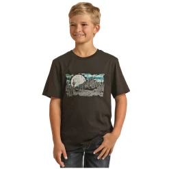 Rock & Roll® Youth Boy's Desert Print Black T-Shirt RRBT21R065-01