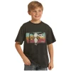 Rock & Roll® Youth Boy's Black "Pow Pow" Graphic T-Shirt RRBT21R06E-01 -WesternWearWonder RRBT21R06E 01