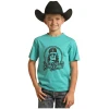 Rock & Roll Cowboy® Youth Boy's Turquoise Graphic T-Shirt RRBT21R0J3 1 Rock & Roll Cowboy® Youth Boy's Turquoise Graphic T-Shirt RRBT21R0J3 -WesternWearWonder RRBT21R0J3