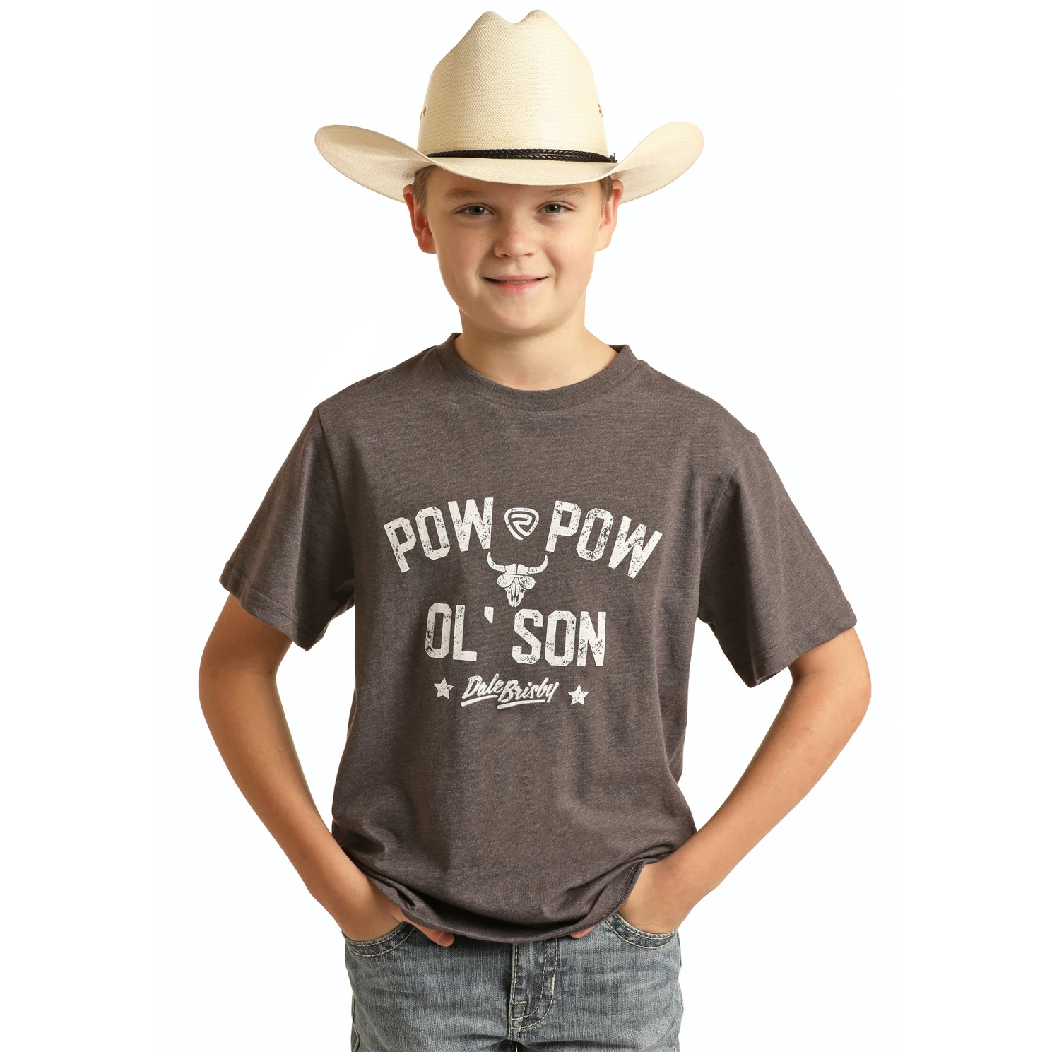Rock & Roll Cowboy® Youth Boy's Grey Dale Brisby T-Shirt RRBT21RZM7-02 3 Rock & Roll Cowboy® Youth Boy's Grey Dale Brisby T-Shirt RRBT21RZM7-02