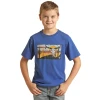 Rock & Roll Cowboy® Youth Boy's Blue Graphic T-Shirt RRBT21RZMC-44 -WesternWearWonder RRBT21RZMC 44