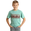 Rock & Roll Cowboy® Youth Boy's Longhorn Blue T-Shirt RRBT21RZME-86 -WesternWearWonder RRBT21RZME 86
