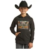Rock & Roll Denim® Youth Boy's Dale Brisby Rodeo Time Black Hoodie RRBT94R0J5 1 Rock & Roll Denim® Youth Boy's Dale Brisby Rodeo Time Black Hoodie RRBT94R0J5 -WesternWearWonder RRBT94R0J5
