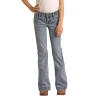 Rock & Roll Cowgirl® Girl's Front Yoke Light Wash Trouser RRGD5MR0G5 1 Rock & Roll Cowgirl® Girl's Front Yoke Light Wash Trouser RRGD5MR0G5 -WesternWearWonder RRGD5MR0G5 1