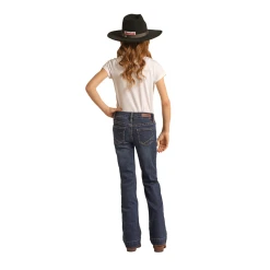 Rock & Roll Denim® Girl's Smiley Pocket Mid Rise Trouser RRGD5MR0GG -WesternWearWonder RRGD5MR0GGb