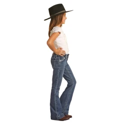 Rock & Roll® Youth Girl's Piping Loop Trouser Jeans RRGD5MRZQJ-202 -WesternWearWonder RRGD5MRZQJ 202 2